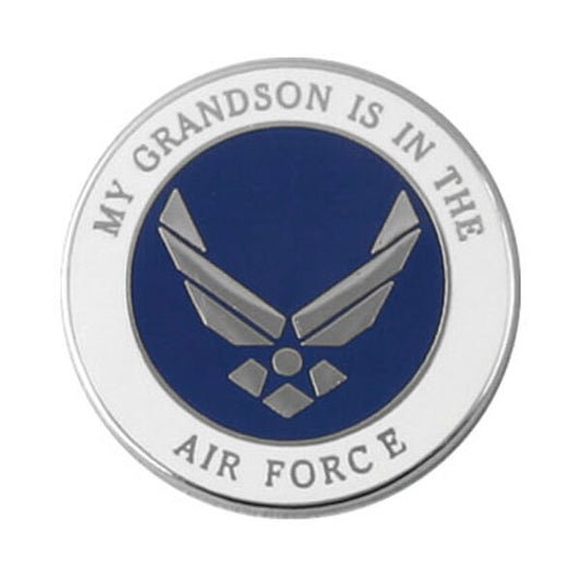My Grandson Is In The AIR FORCE Lapel Pin - 0.75 Inch - United States Air Force Enamel Pin Tie Shirt Trading Button Pinback Craft Supply