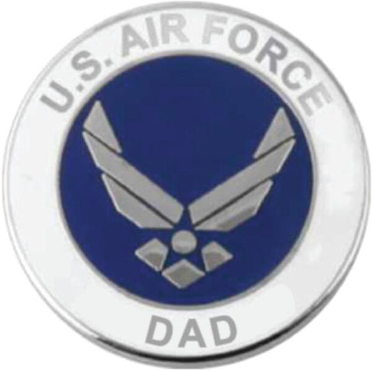 AIR FORCE Dad Lapel Pin - 0.75 Inch - United States Air Force USAF Enamel Pin for Backpack Tie Shirt Trading Button Pinback Craft Supply